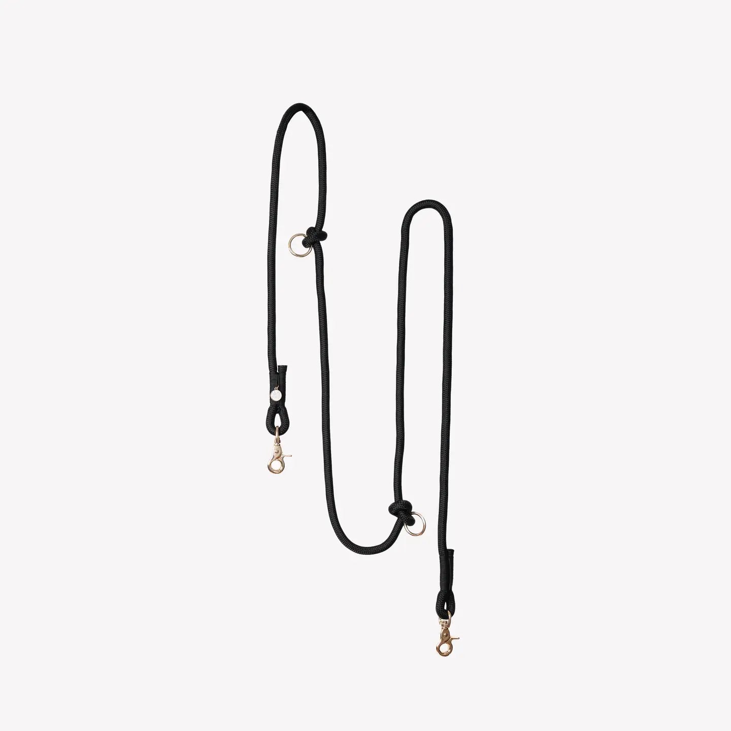 Laisse en corde tressée multi-positions - Noir