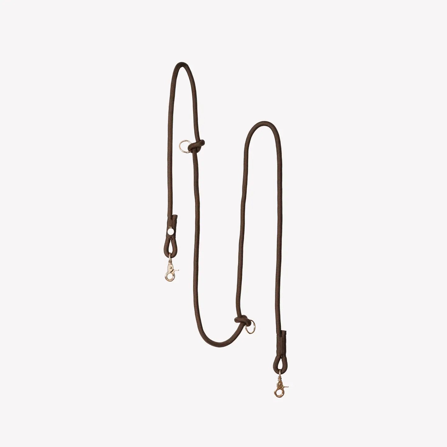 Laisse en corde tressée multi-positions - Marron