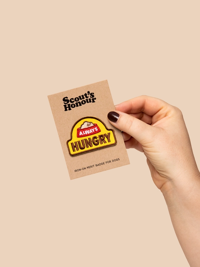Badge thermocollant pour chien "Always hungry"-Patch et badges-Scoot's Honor-Muzon