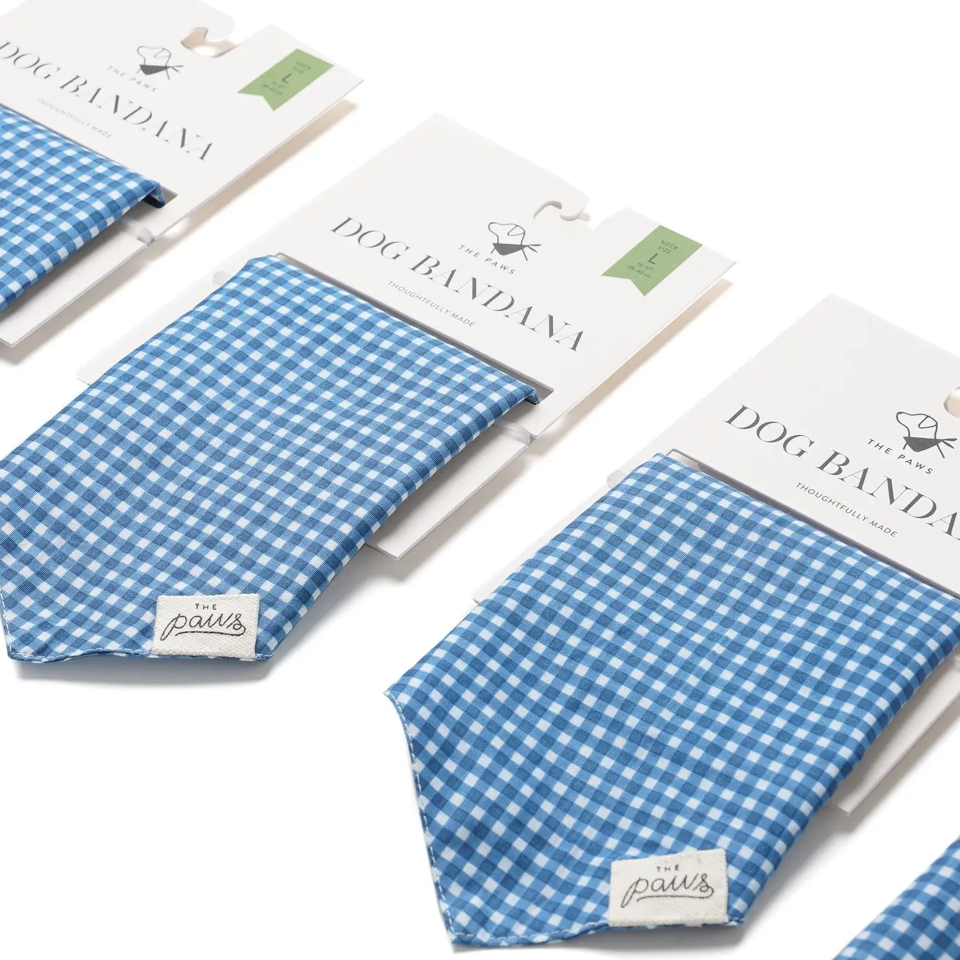 Bandana pour chien - Vichy bleu