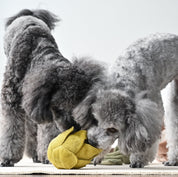 Gros plan sur la texture de la peluche du jouet de fouille L'Artichaut