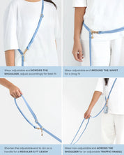 Laisse 4-en-1 mains libres waterproof - Bleu clair