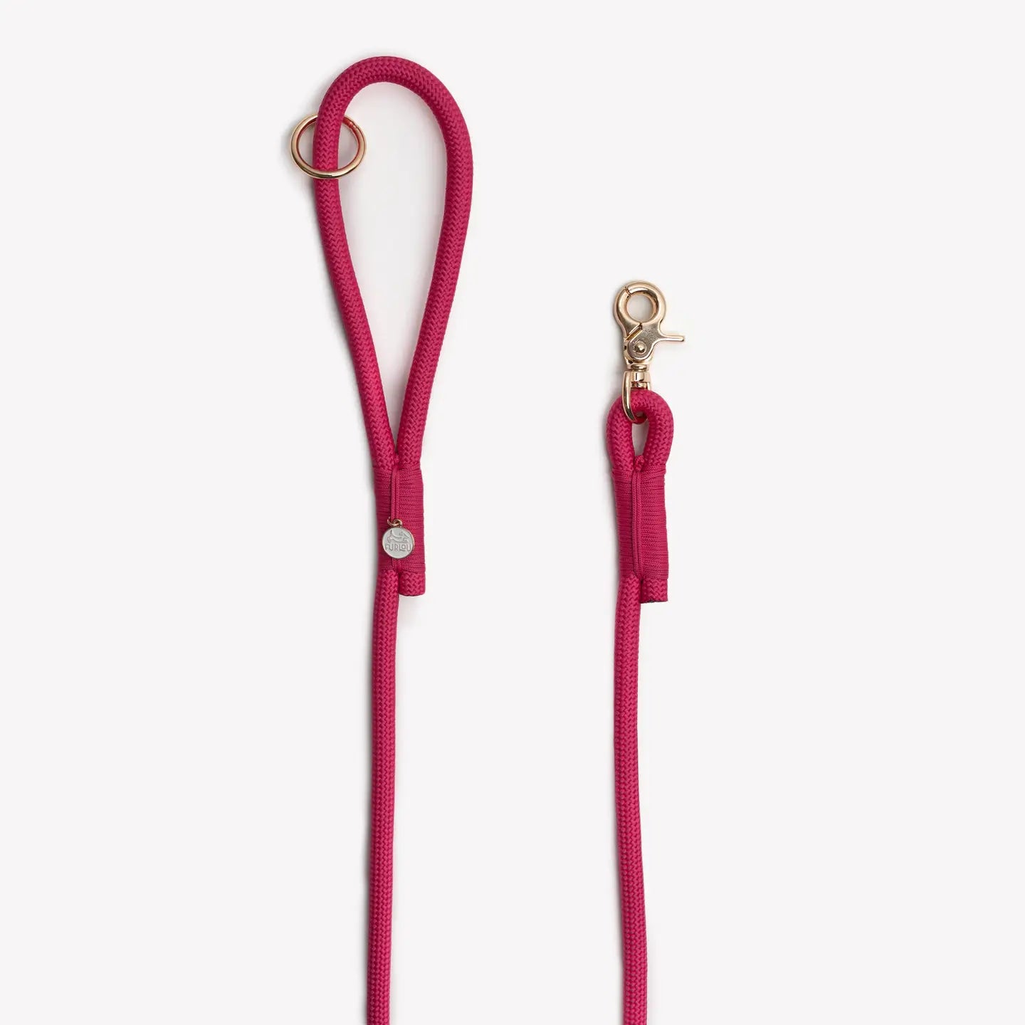 Laisse en corde tressée - Fuchsia