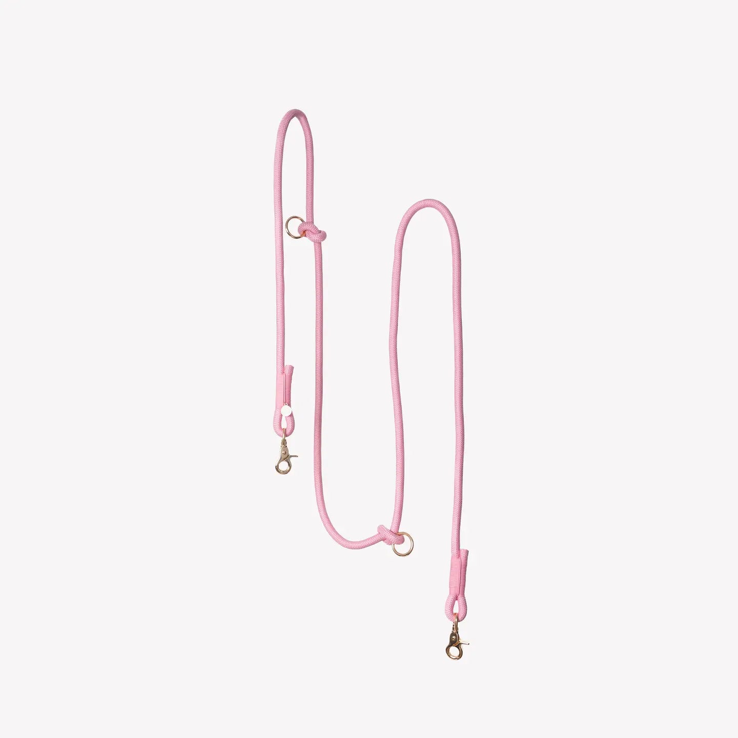 Laisse en corde tressée multi-positions - Rose
