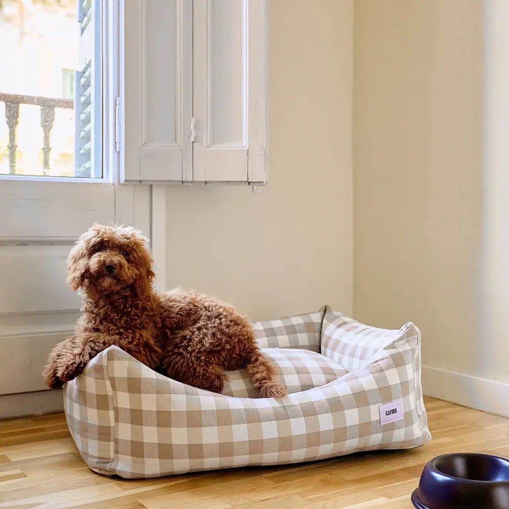 Canapé pour chien vichy - Beige