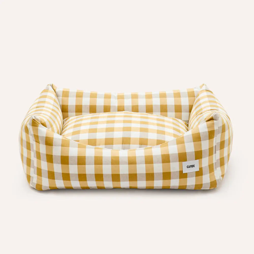 Canapé pour chien vichy - Moutarde