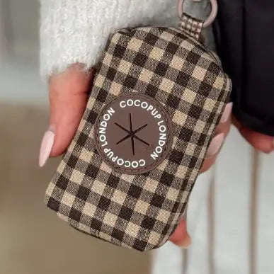 Porte-sac à déjections - Carreaux marron