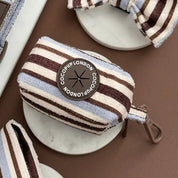 Porte-sac à déjections - Rayures marron et bleu
