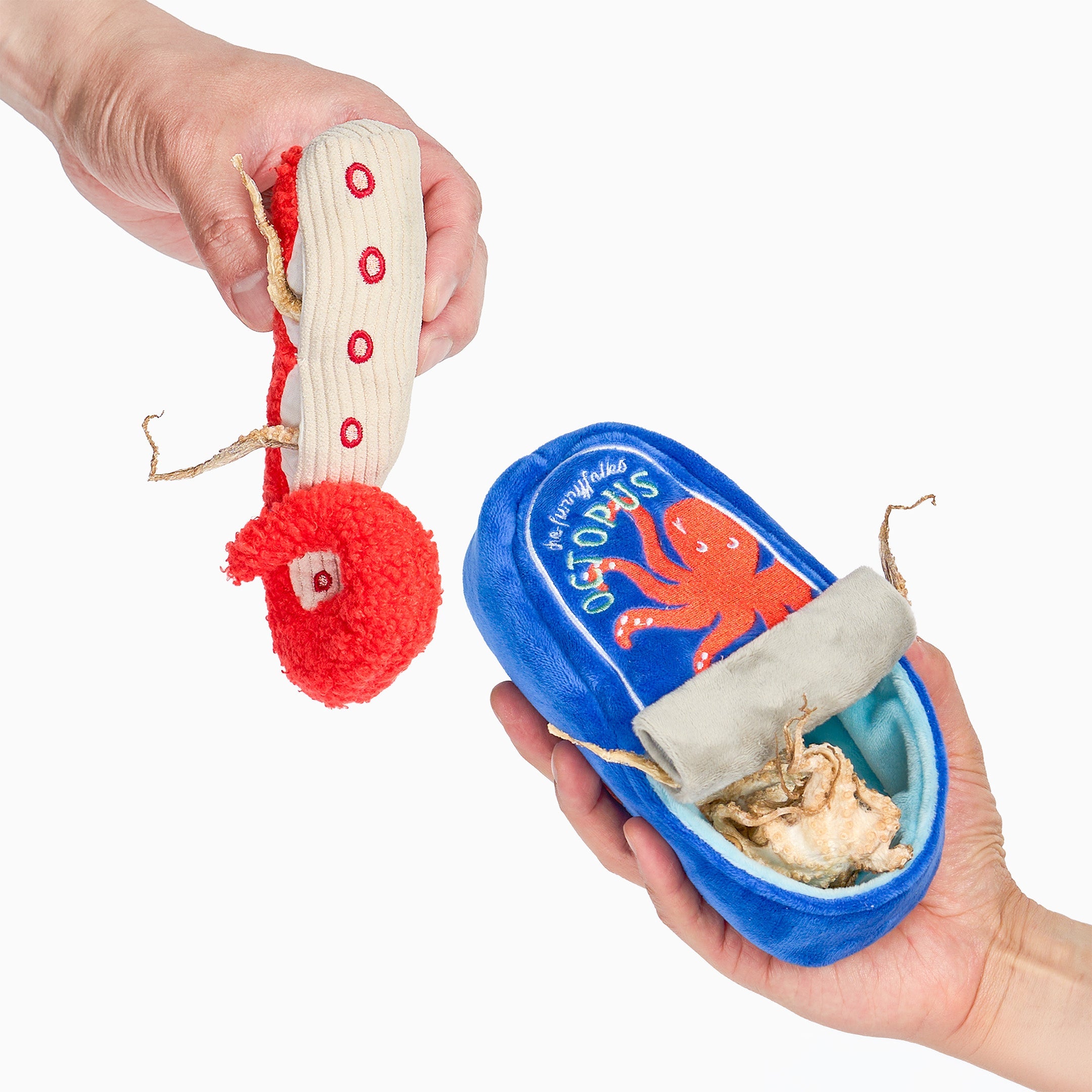 Boîte en peluche bleue et tentacules amovibles de la conserve Poulpe