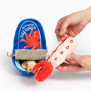 Conserve Poulpe ouverte avec sa tentacule amovible beige et rouge