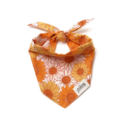 Bandana Collier pour chien - Motif Tournesol orange et jaune