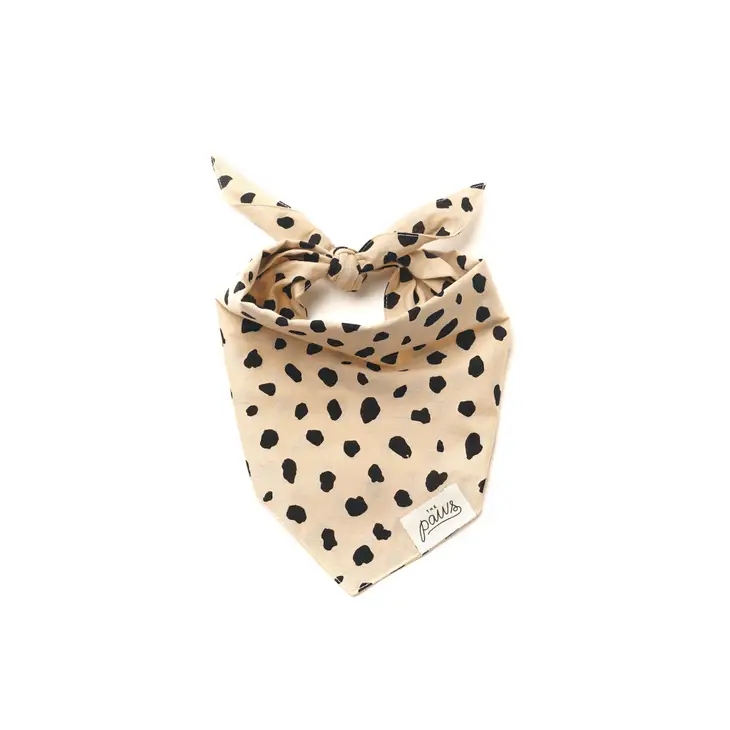 Bandana Collier pour chien - Tâcheté noir sur fond beige