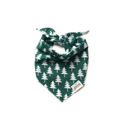 Collier Bandana pour chien - Motif Sapin sur fond vert