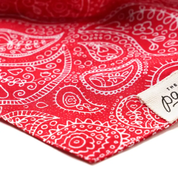 Bandana pour chien - Imprimé Cachemire Rouge et Blanc Muzon