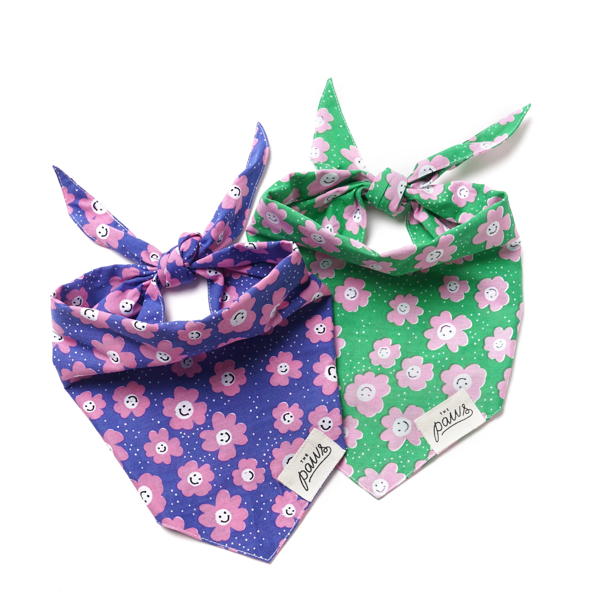 Bandana pour chien - Motifs Fleurs roses