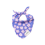 Collier Bandana pour chien - Motifs Fleurs roses et violettes