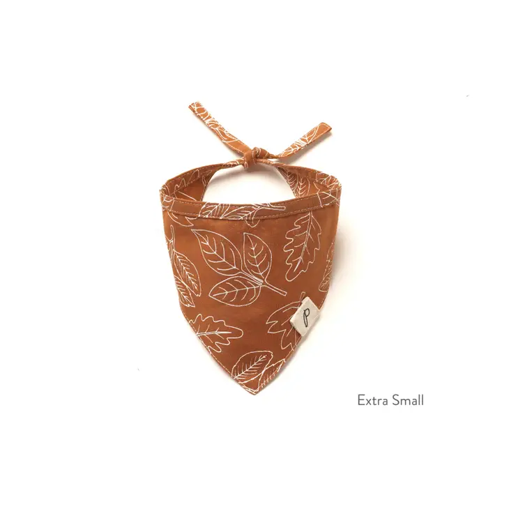 Bandana chien - Feuilles d’automne - Orange et Blanc