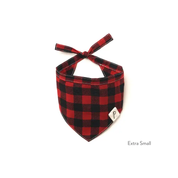 Bandana pour chien - Carreaux rouges et noirs The Paws