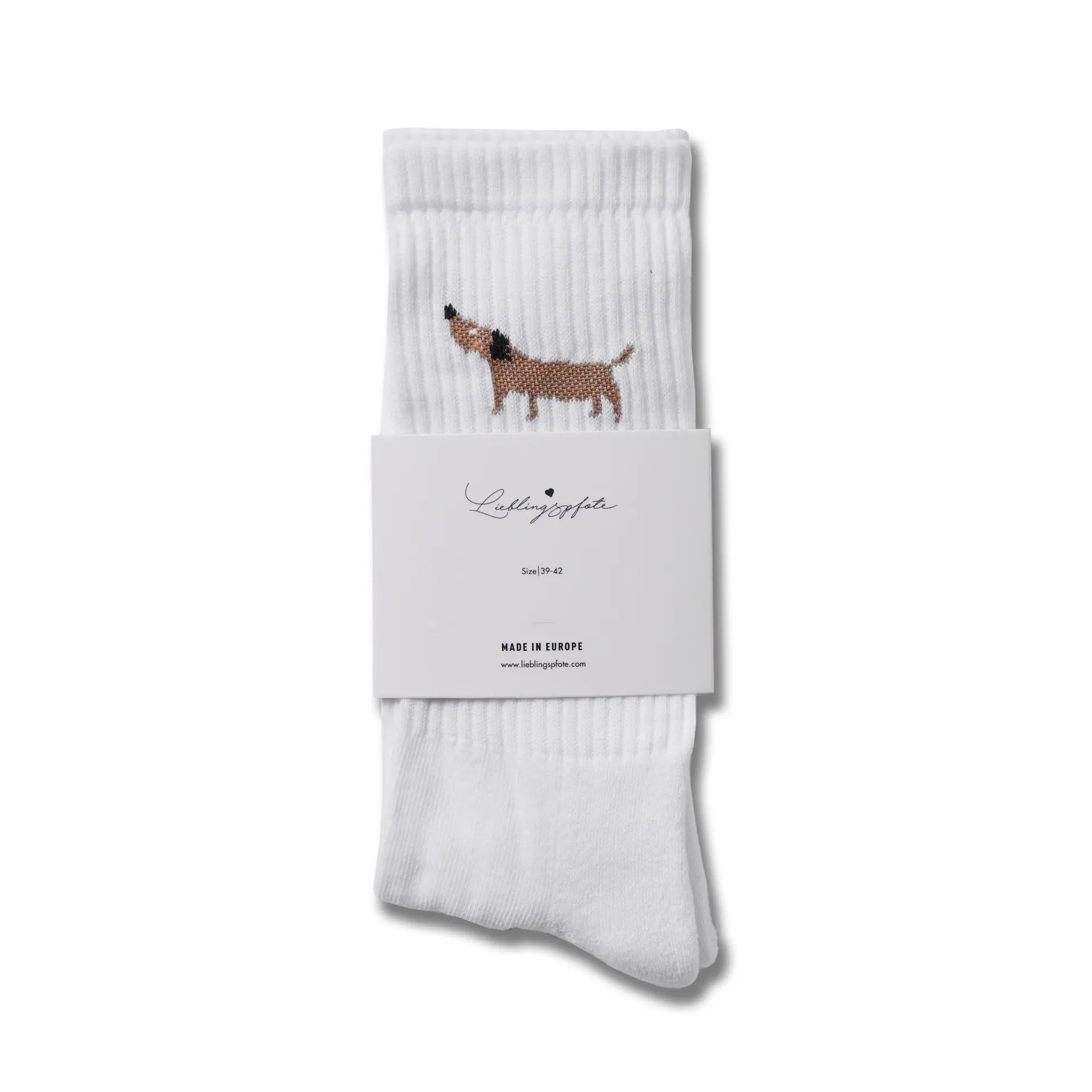 Chaussettes Teckel - Blanches-Chaussettes-Lieblingspfote-Muzon