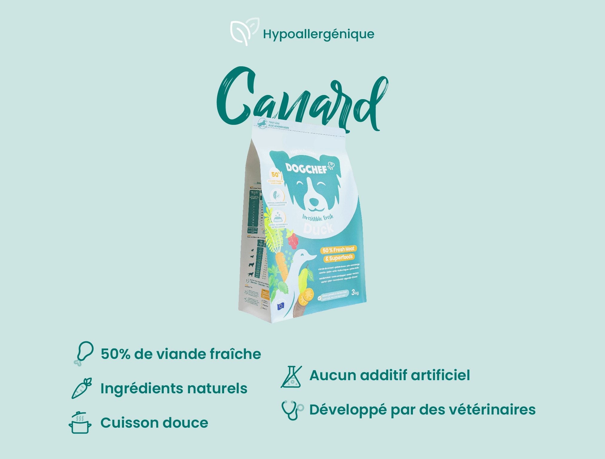 Croquettes pour chien adultes - Canard frais-Croquettes-Dog Chef-Muzon