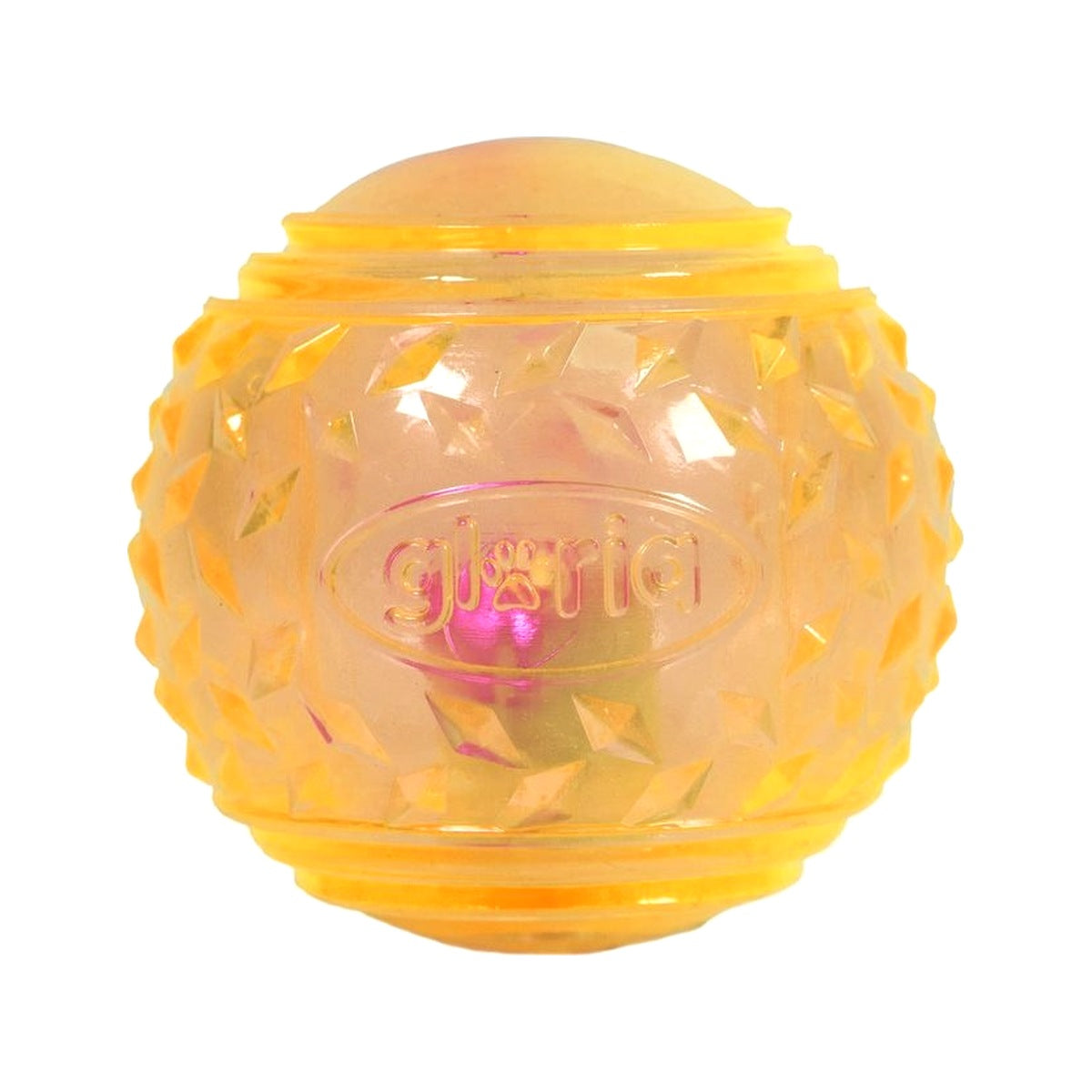 Balle lumineuse LED jaune Gloria Play & Run pour chien