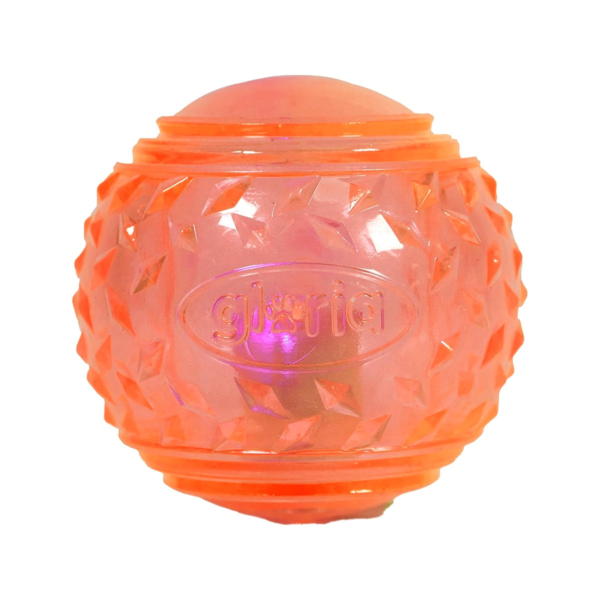 Balle lumineuse LED orange Gloria Play & Run pour chien