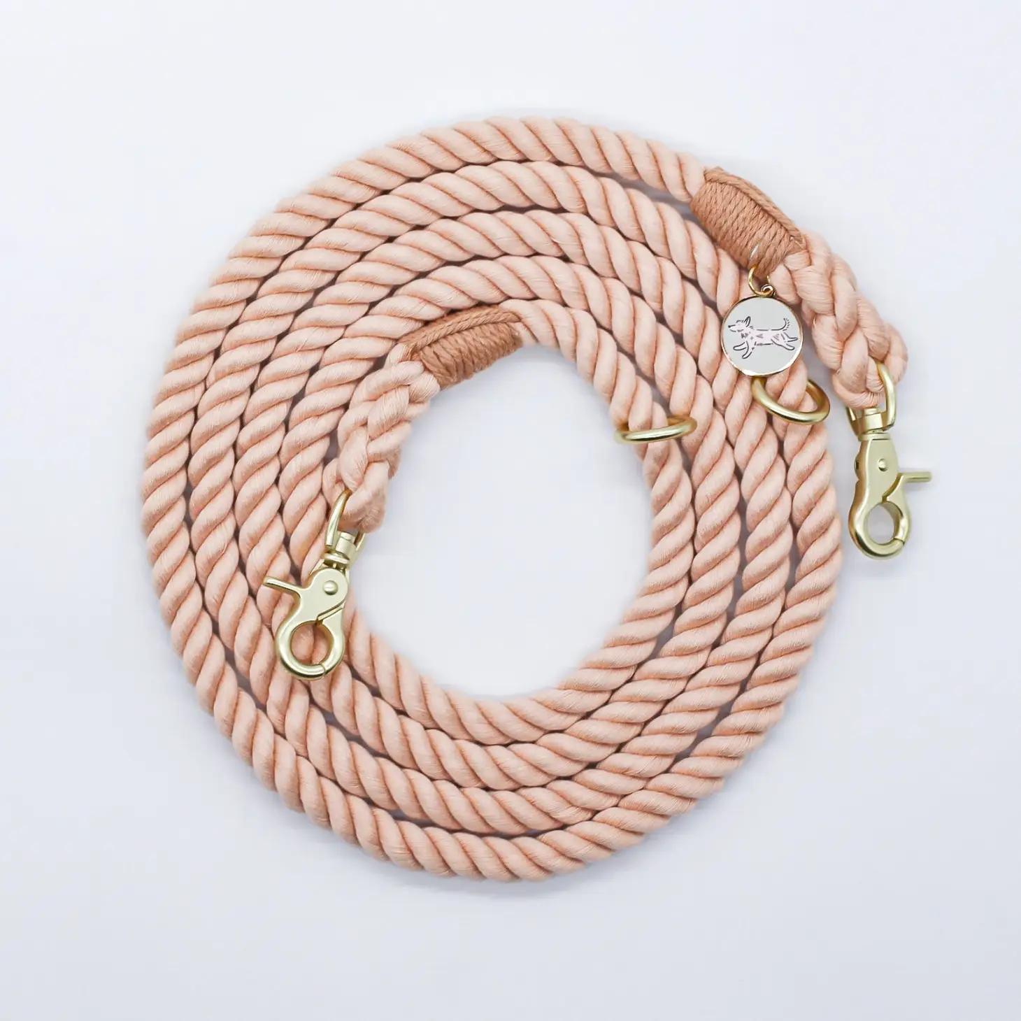 Laisse en corde mains libres - Champagne Quartz-Laisses-Bop Pop-Muzon