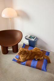 Hundebett gestreift - Braun und Blau