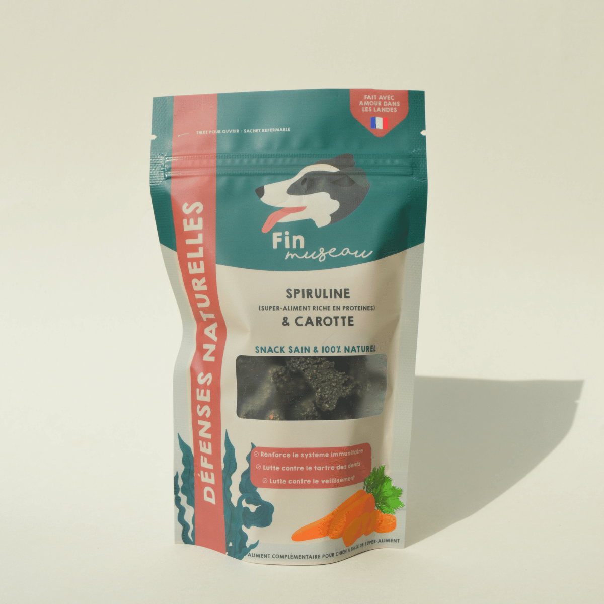 Spiruline et carotte - Friandises naturelles pour chien-Friandises-Fin Museau-Muzon