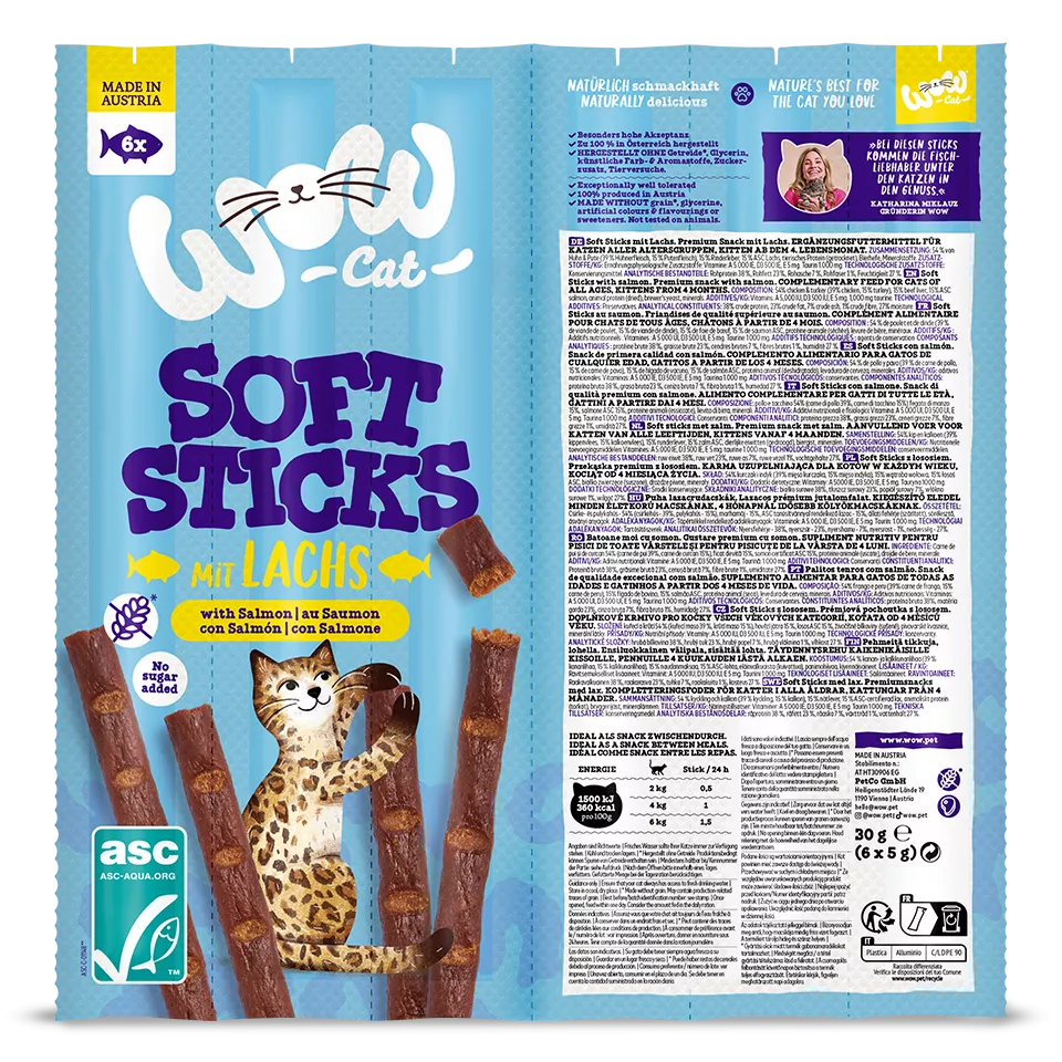 Saumon - Friandise en stick pour chat